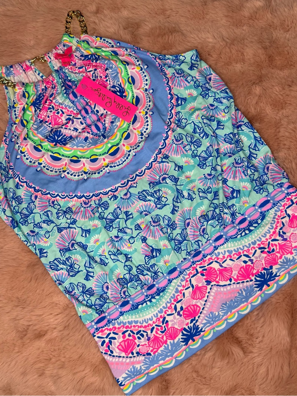 Lilly Pulitzer BOWEN HALTER TOP SIZE Large SEASIDE SHINDIG Multi Women’s NEW